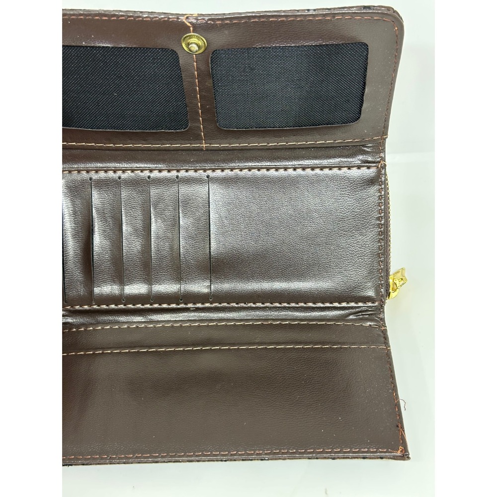 Michael Kors Wallet Brown Snake Embossed Zip Around Continental Clutch Women - Picture 4 of 9